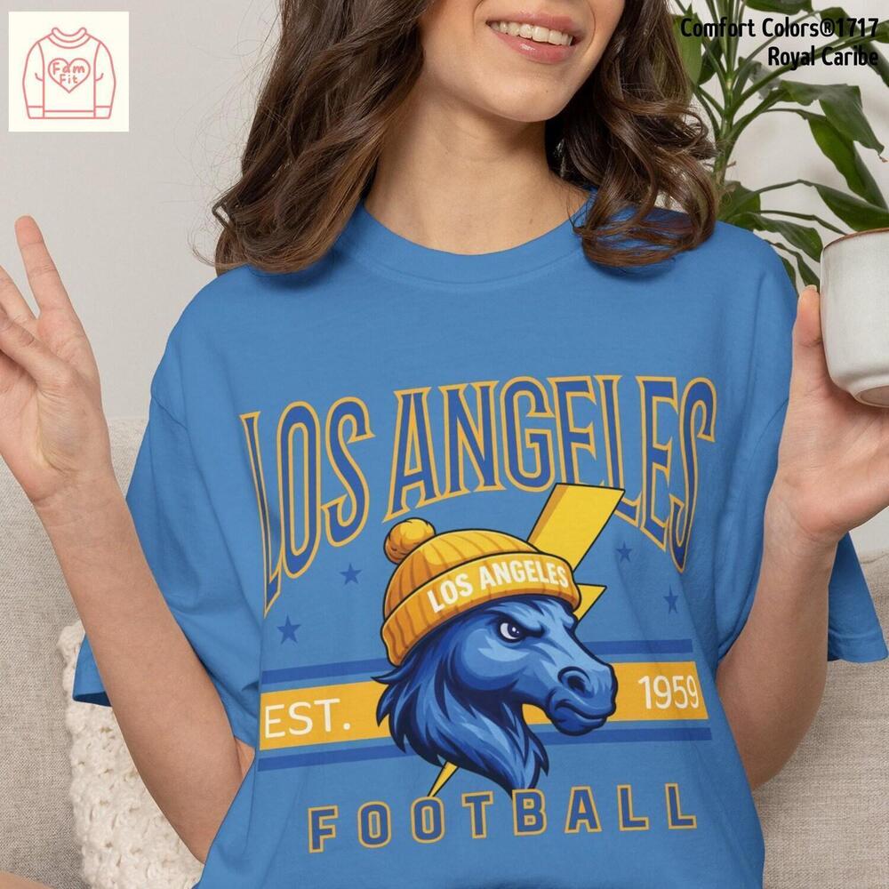 Los Angeles Football Retro Horse Crewneck Shirt